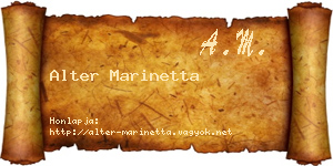 Alter Marinetta névjegykártya